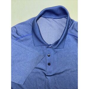 Lululemon‎ Polo Shirt Men's XL Performance Metal Vent Tech Blue Athletic